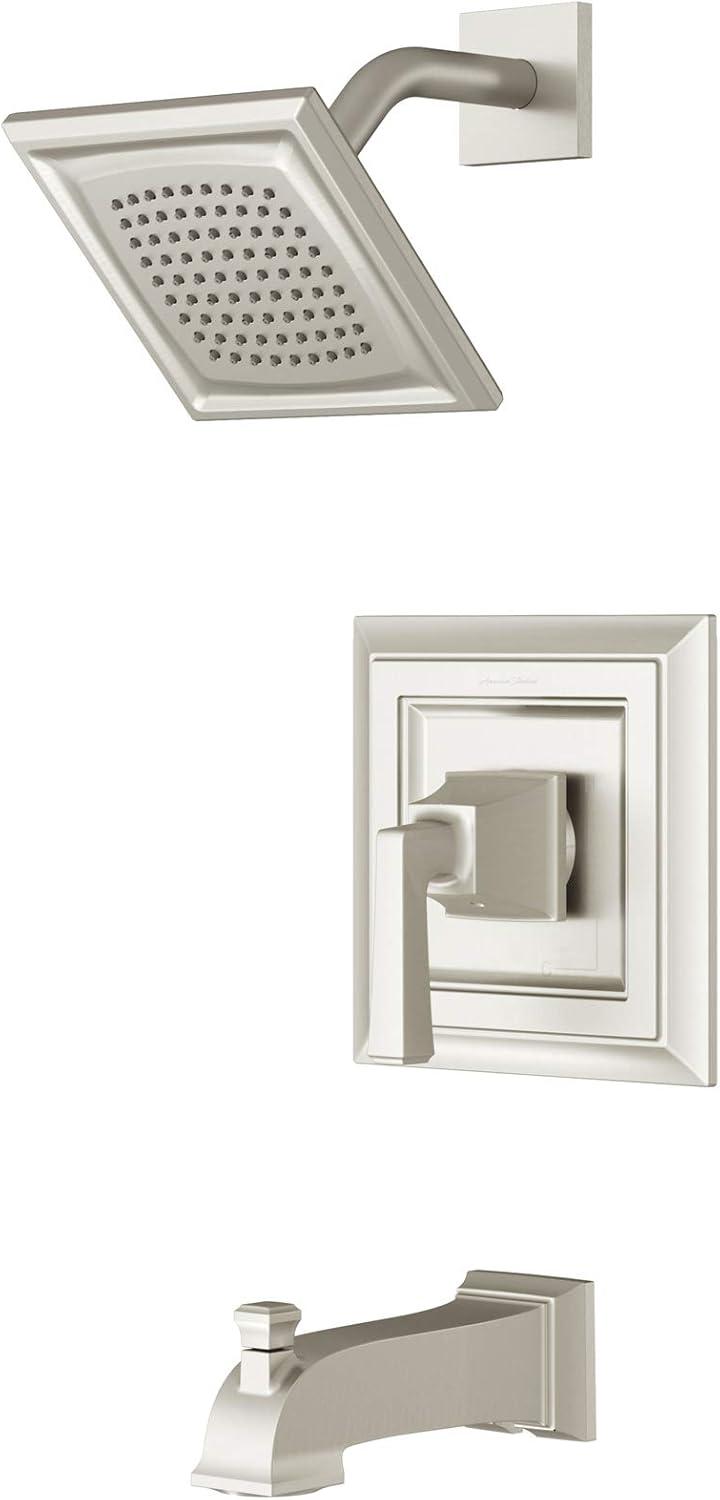 Brushed Nickel Square Wall Mounted Tub and Shower Trim Kit