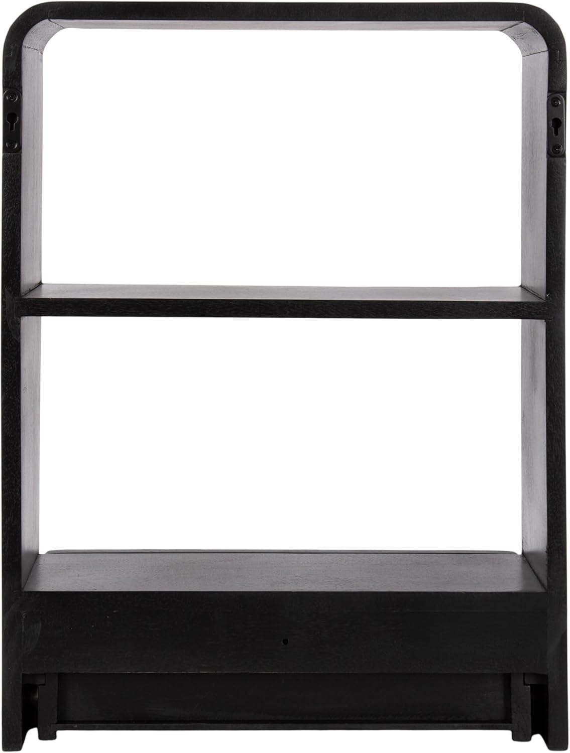 Kate & Laurel All Things Decor 18"x24" Kato Wall Shelf with Drawer Walnut Brown