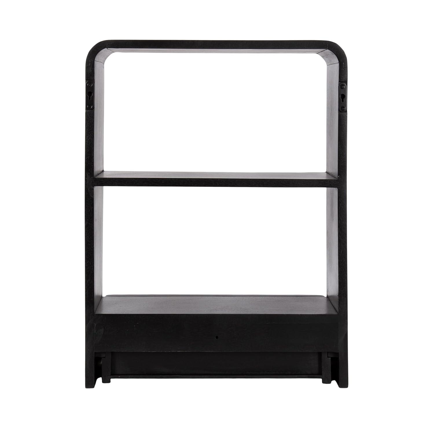 Hokku Designs Wooden Wall Shelf with Storage Drawer