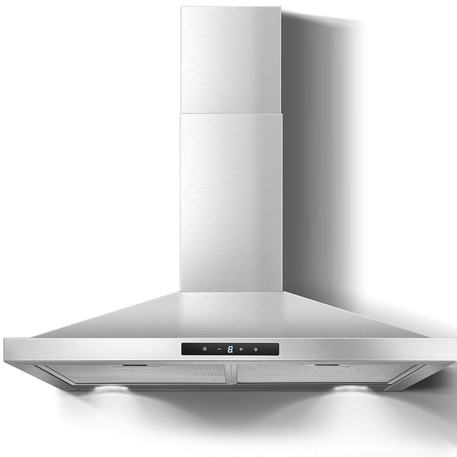 30" 450 CFM Convertible Wall Mount Range Hood in Stainless Steel