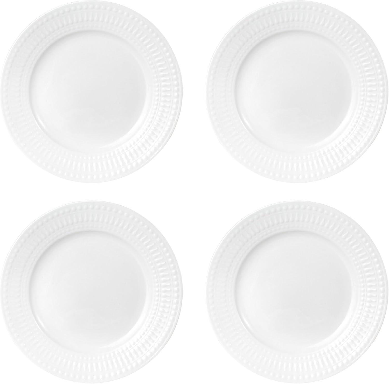 Cassandra White Porcelain 16-Piece Dinnerware Set, Service for 4