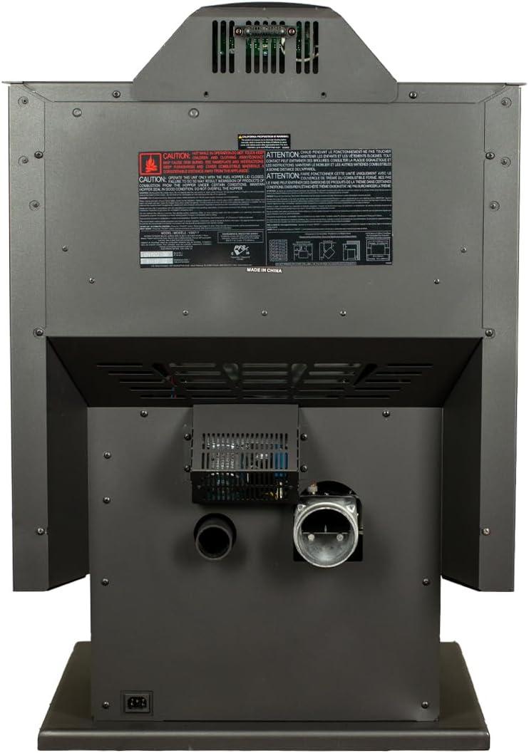 Ashley Black Steel Medium Pedestal Wood Pellet Stove
