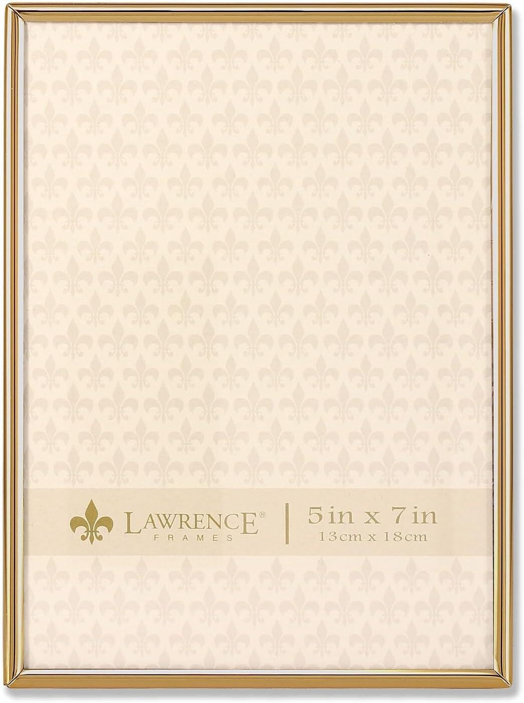 Lawrence Frames 5"W x 7"H Simply Gold Metal Picture Frame (670057)