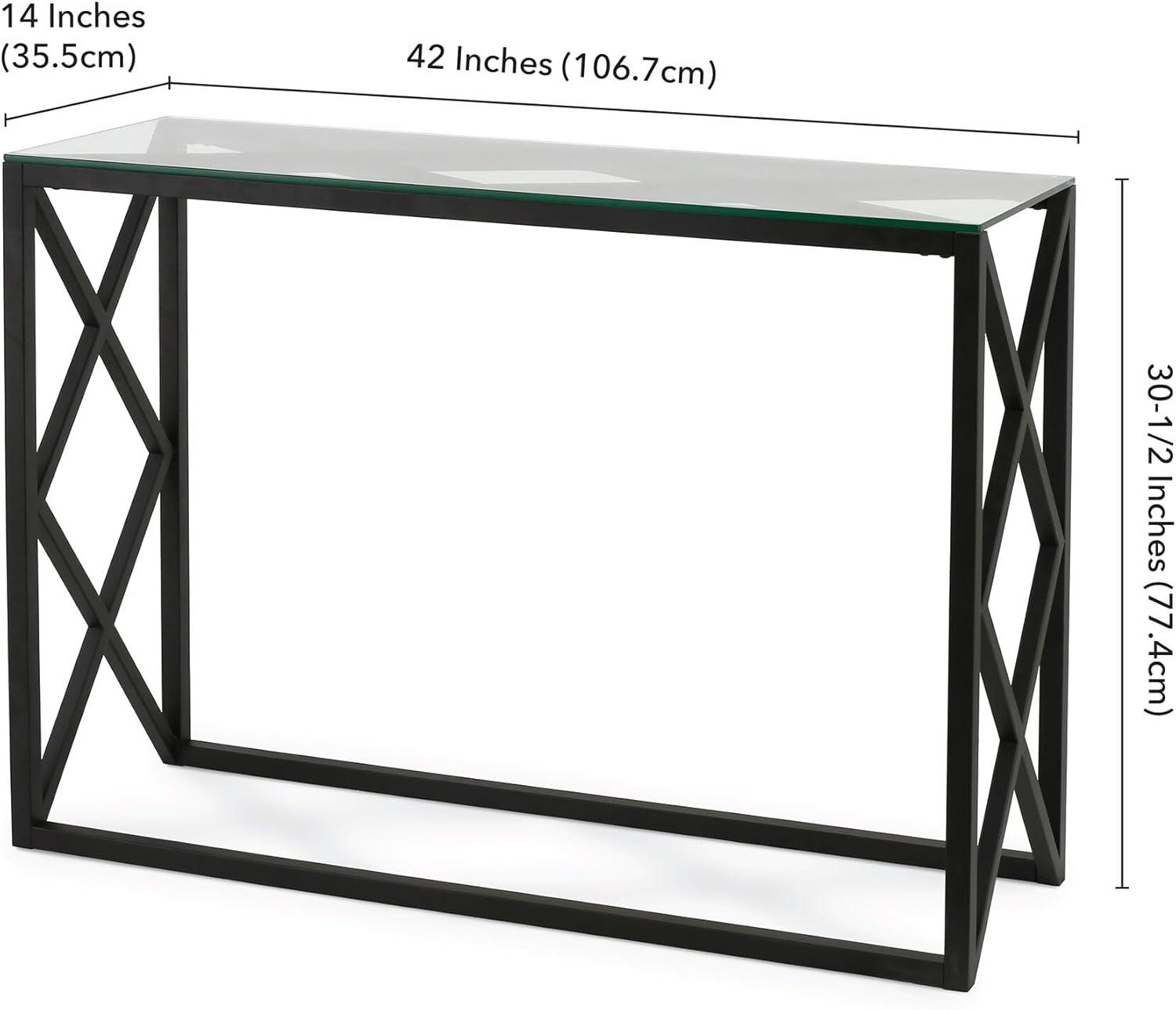 Evelyn&Zoe Dixon 42" Wide Rectangular Console Table, Blackened Bronze
