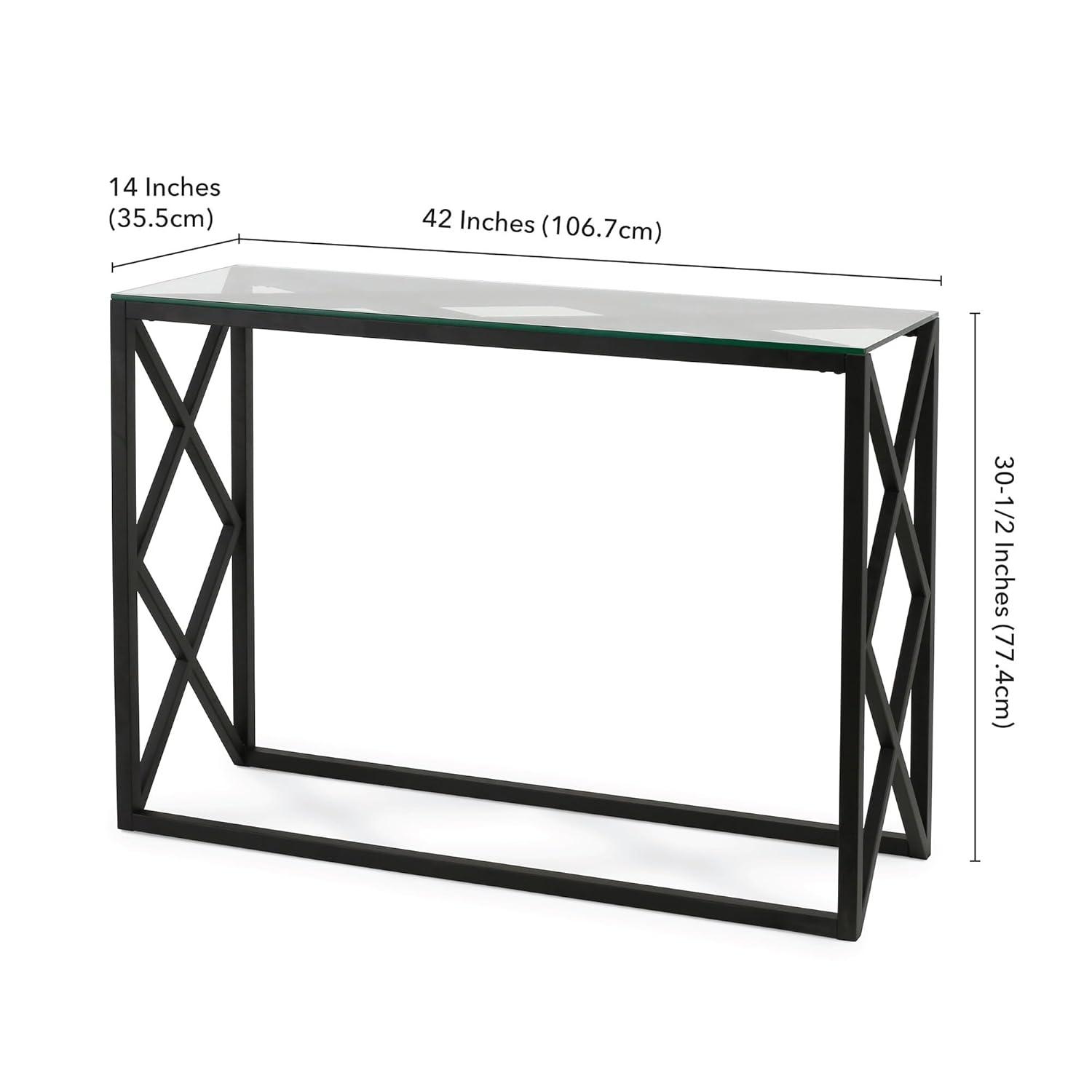 Evelyn&Zoe Dixon 42" Wide Rectangular Console Table, Blackened Bronze
