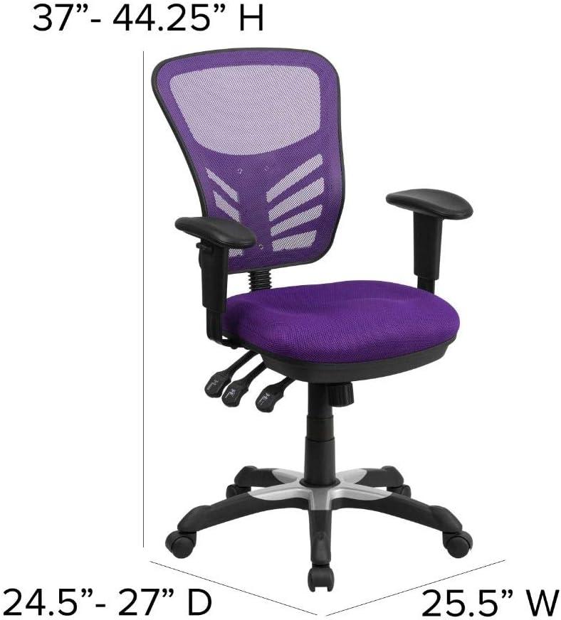 Flash Furniture Mid-Back Mesh Multifunction Executive Swivel Ergonomic Office Chair with Adjustable Arms