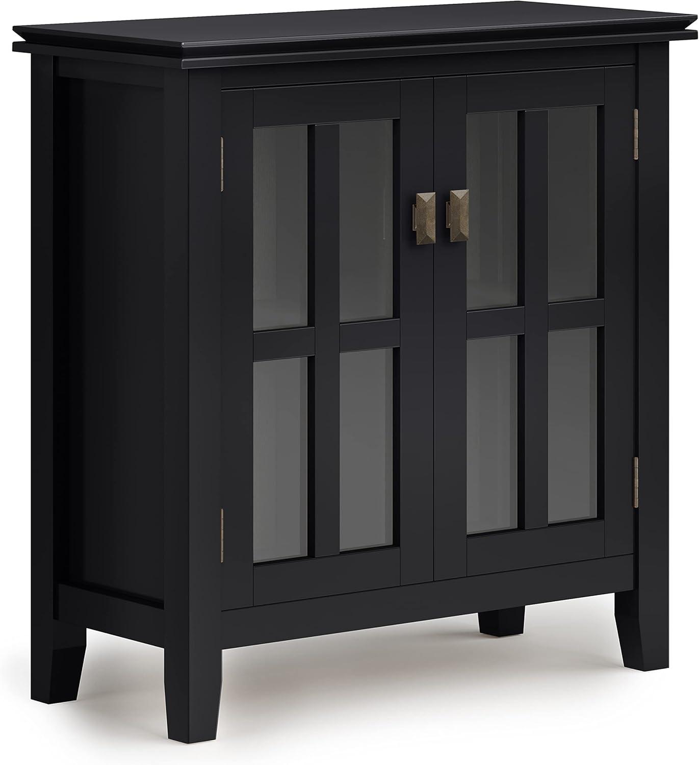 Artisan SOLID WOOD 30 inch Wide Contemporary Low Storage Cabinet in Black