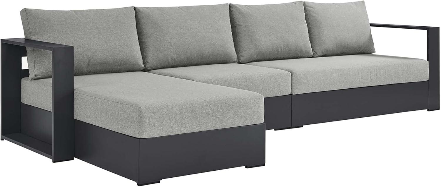 Tahoe Gray Aluminum Outdoor Sectional Sofa with Cushions