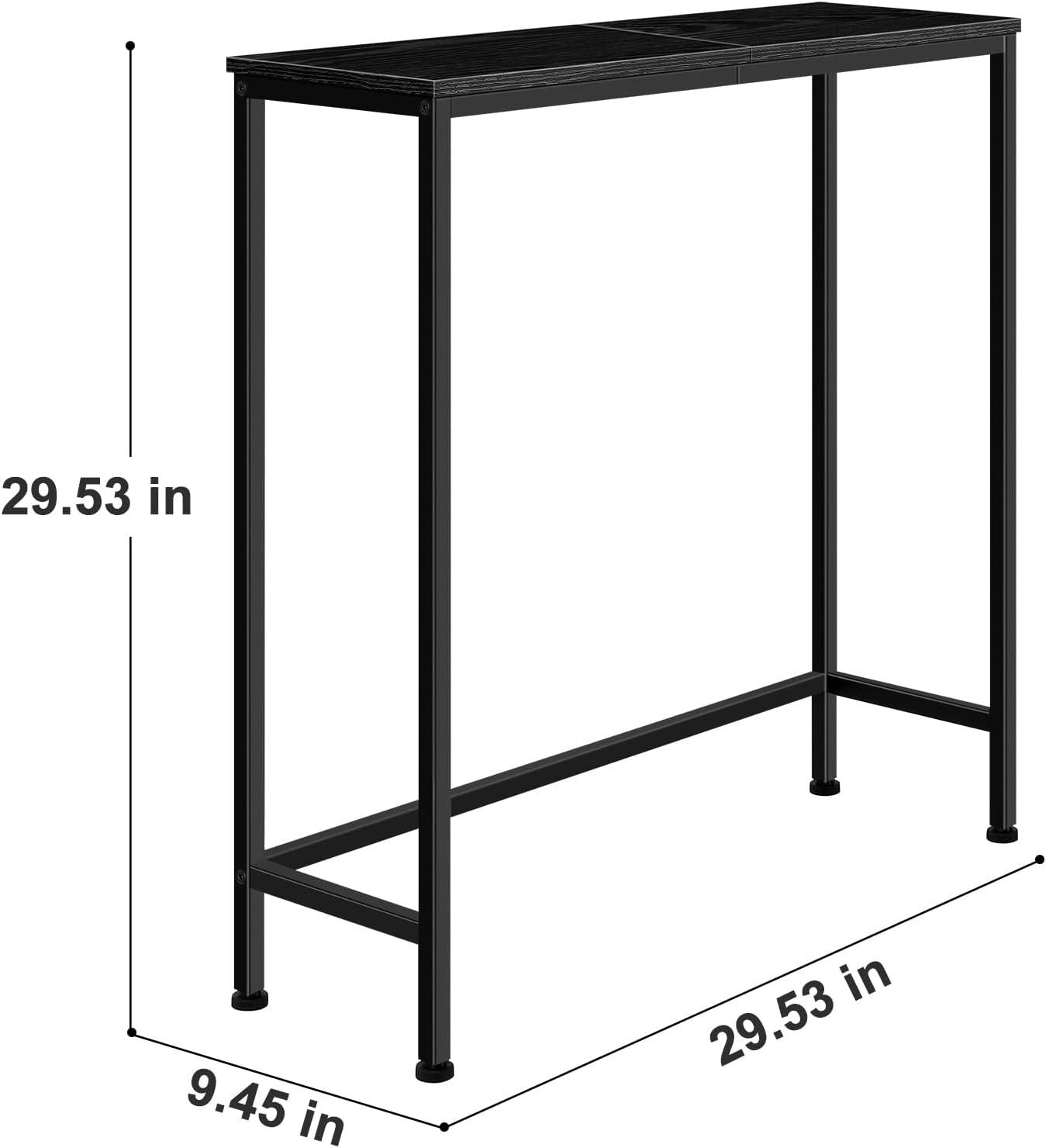 HOOBRO Narrow Console Table 29.5" Entryway Small Sofa Side Display Hallway Bedroom Foyer Black BK75XG01