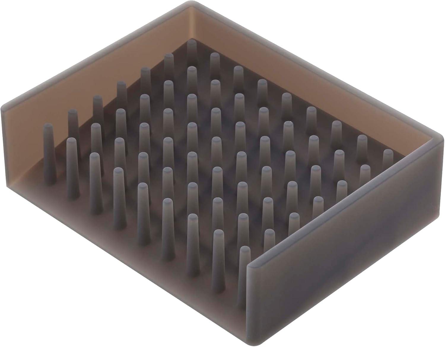 Black Silicone Self-Draining Soap Tray with Spikes