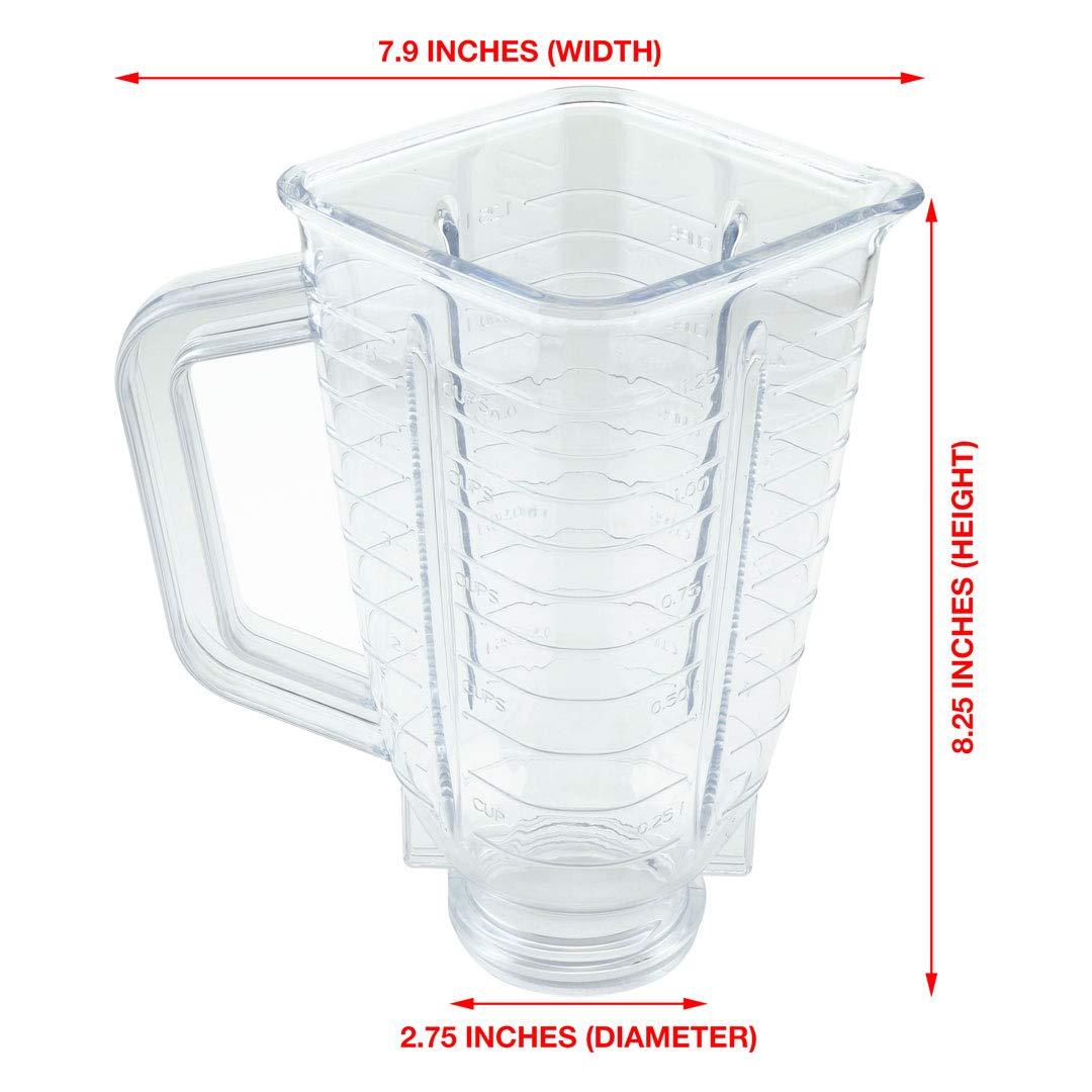 5-Cup Plastic Blender Jar with Lid for Oster Blenders Replacement Part 089