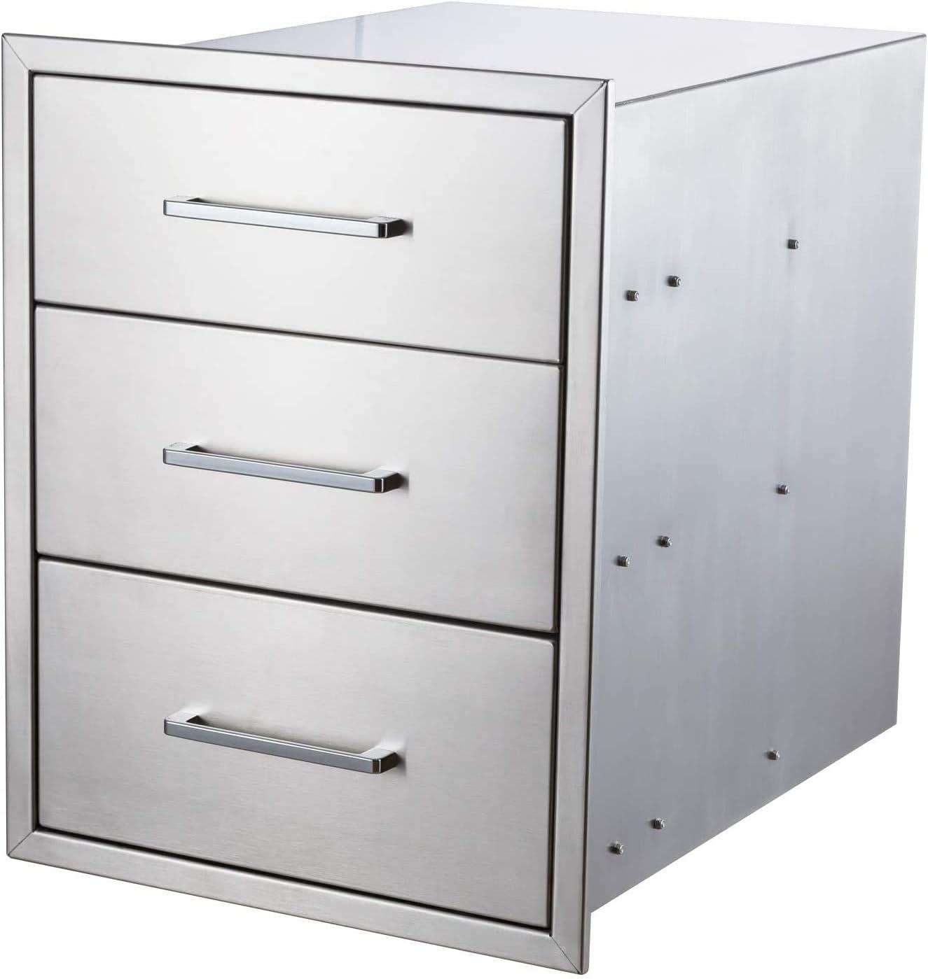 Stainless Steel 3-Drawer Outdoor Kitchen Storage Unit