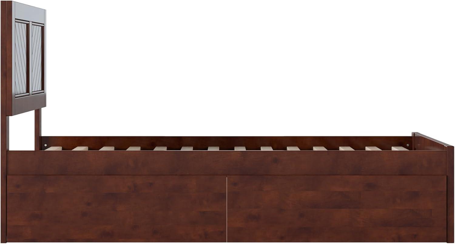 AFI Canyon Walnut Solid Wood Platform Bed with Matching Footboard & Storage Drawers, Queen