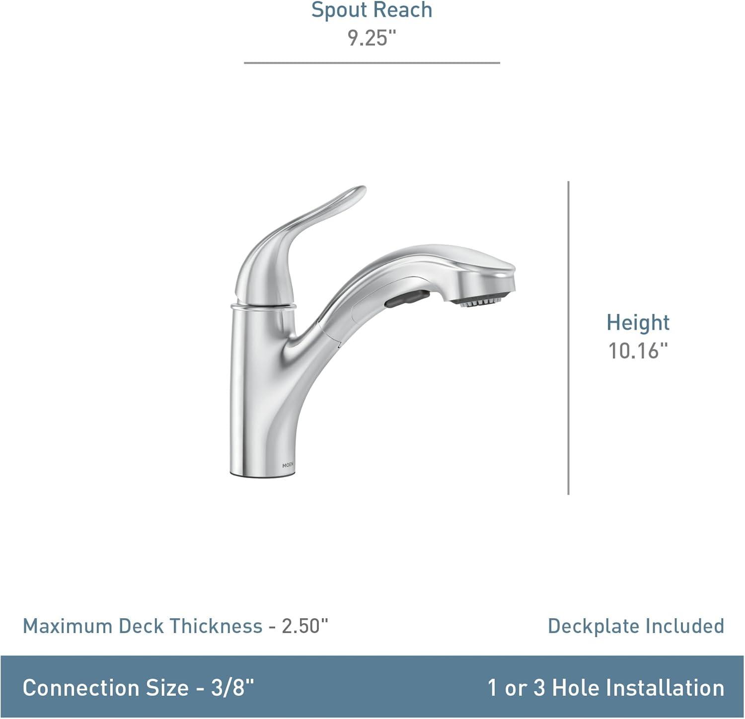 MOEN Brecklyn Single-Handle Pull-Out Sprayer Kitchen Faucet with Power Clean in White