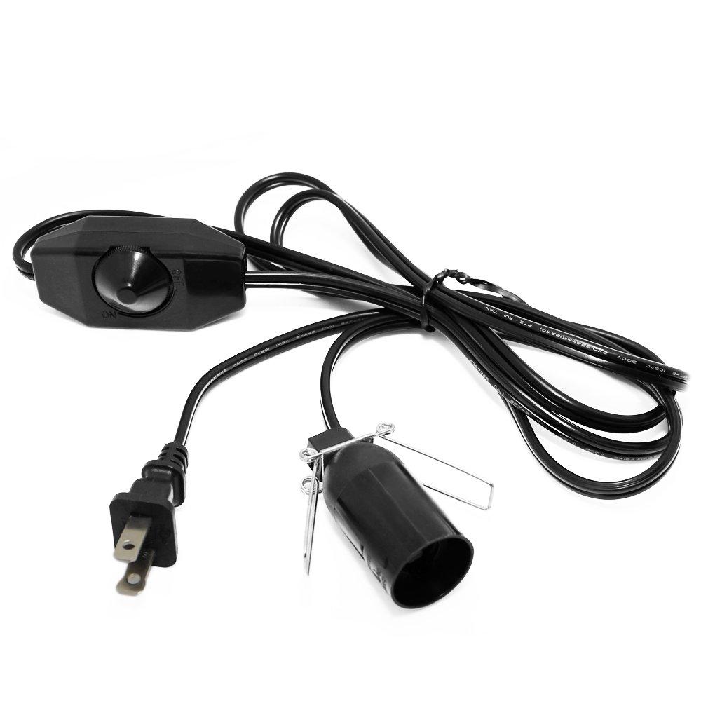 Betus Salt Lamp Cord with Dimmer Control, [Original Replacement] Power Cord with Dim Switch & Clip for All Himalayan Crystal Salt Lamps - UL Listed 6 Feet Long 110V US Standard