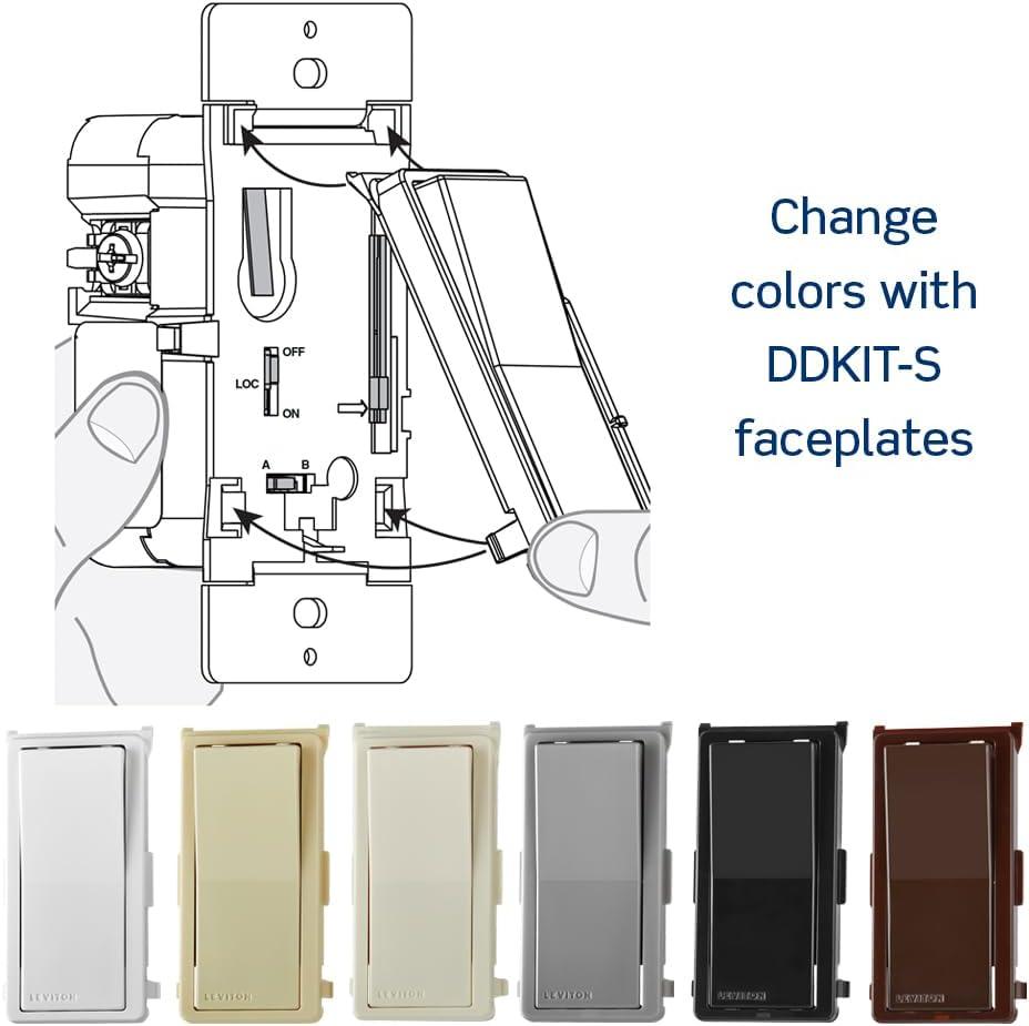 120VAC Decora Digital/Decora Smart Coordinating Switch Remote, 3-Way or up to 9 Additional Locations, Ivory DD0SR-1Z