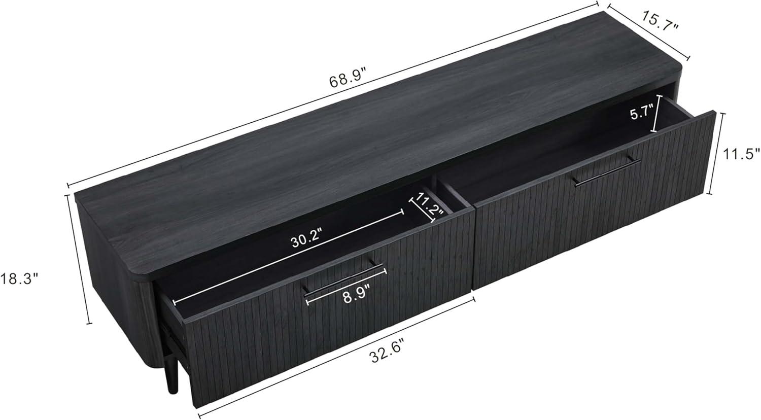 Manhattan Comfort Jodie 68.9" Mid-Century Modern TV Stand