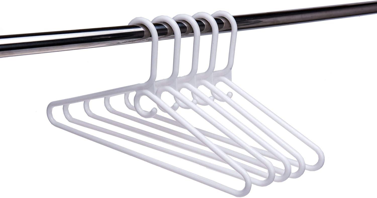 Heavy Duty White Plastic 17" Clothes Hangers, 30-Pack