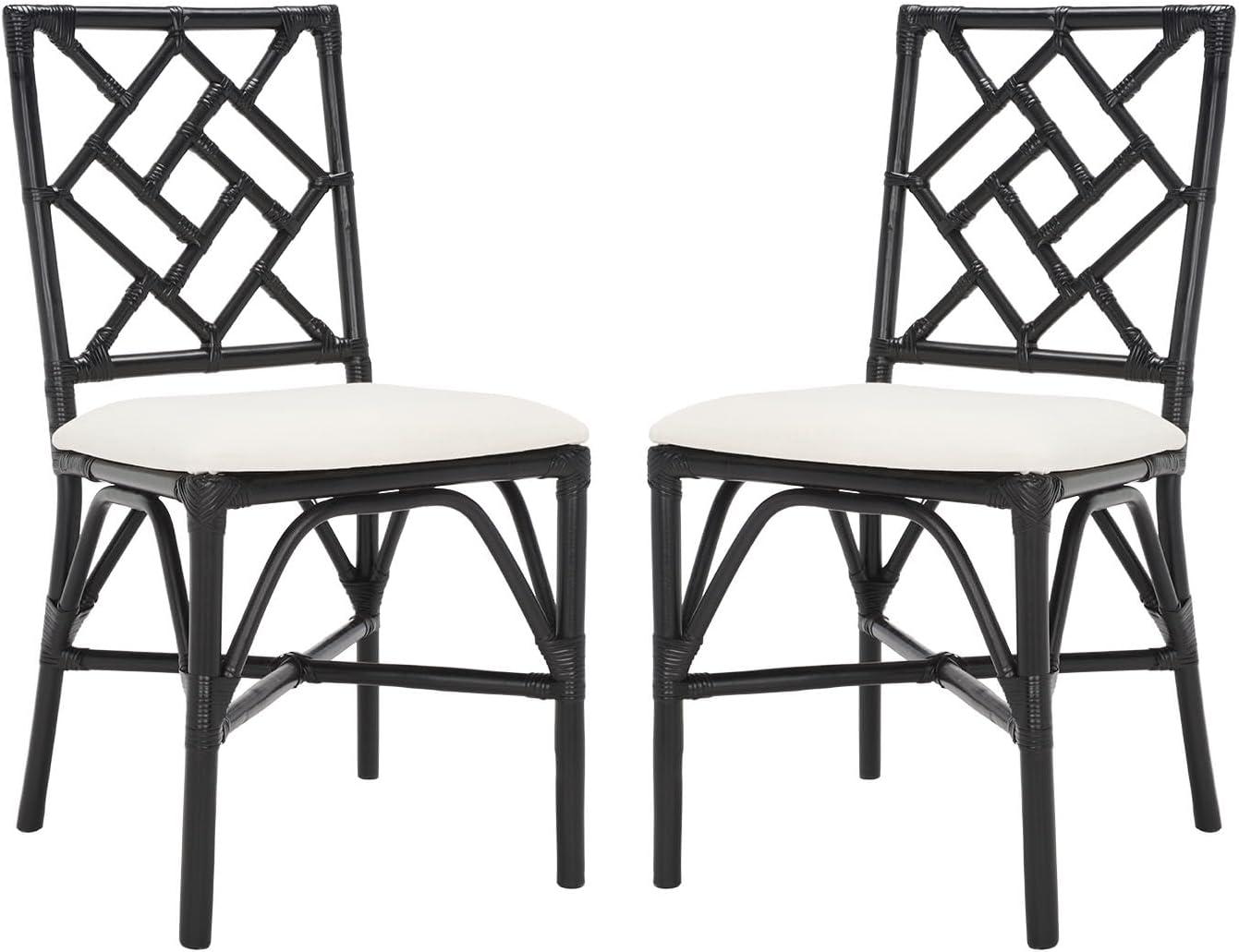 Bhumi Accent Chair W/ Cushion - ACH6509 - Set of 2 - White/Black - Safavieh