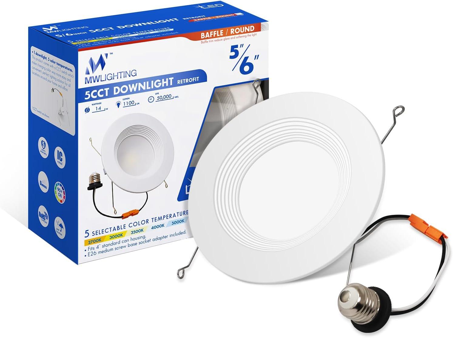 6-Inch White Aluminum LED Recessed Lighting Kit