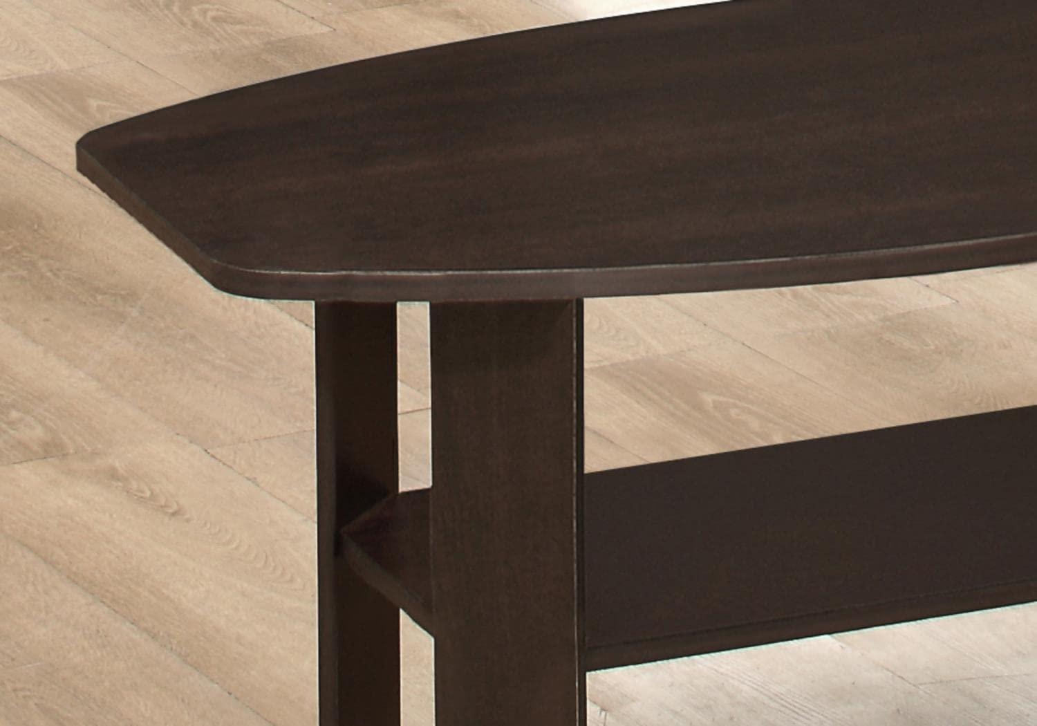 Monarch Specialties Table Set 3Pcs Set Coffee End Side Accent Living Room Laminate Brown Transitional