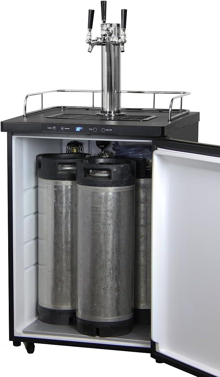 Kegco Kegco 5.6 Cubic Feet Triple Tap Freestanding Kegerator with Adjustable Temperature