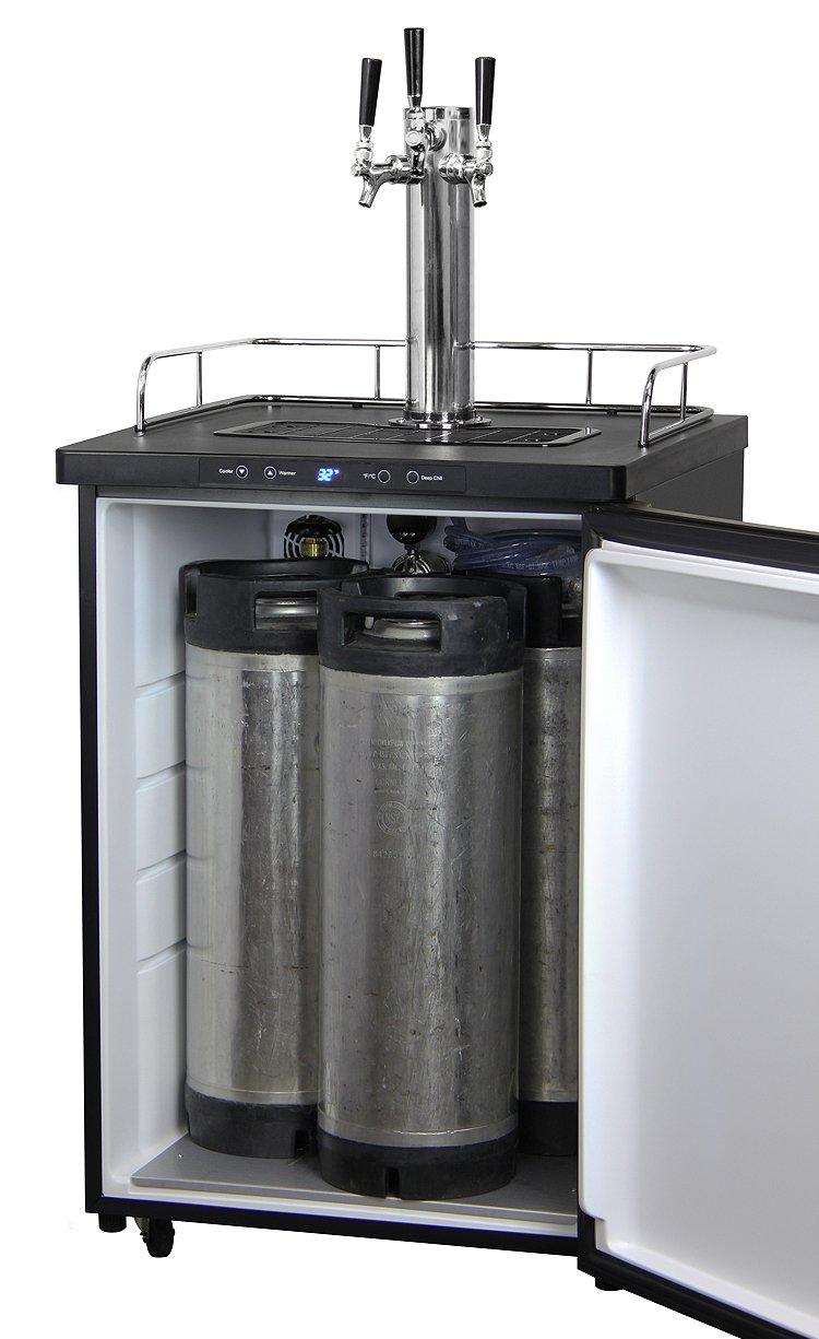 Kegco Kegco 5.6 Cubic Feet Triple Tap Freestanding Kegerator with Adjustable Temperature