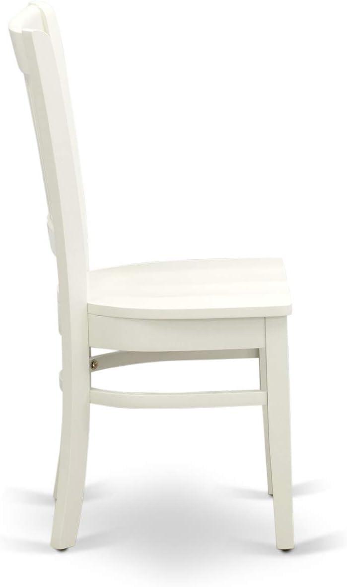 Linen White Rectangular Dining Set with Slatted Back Chairs