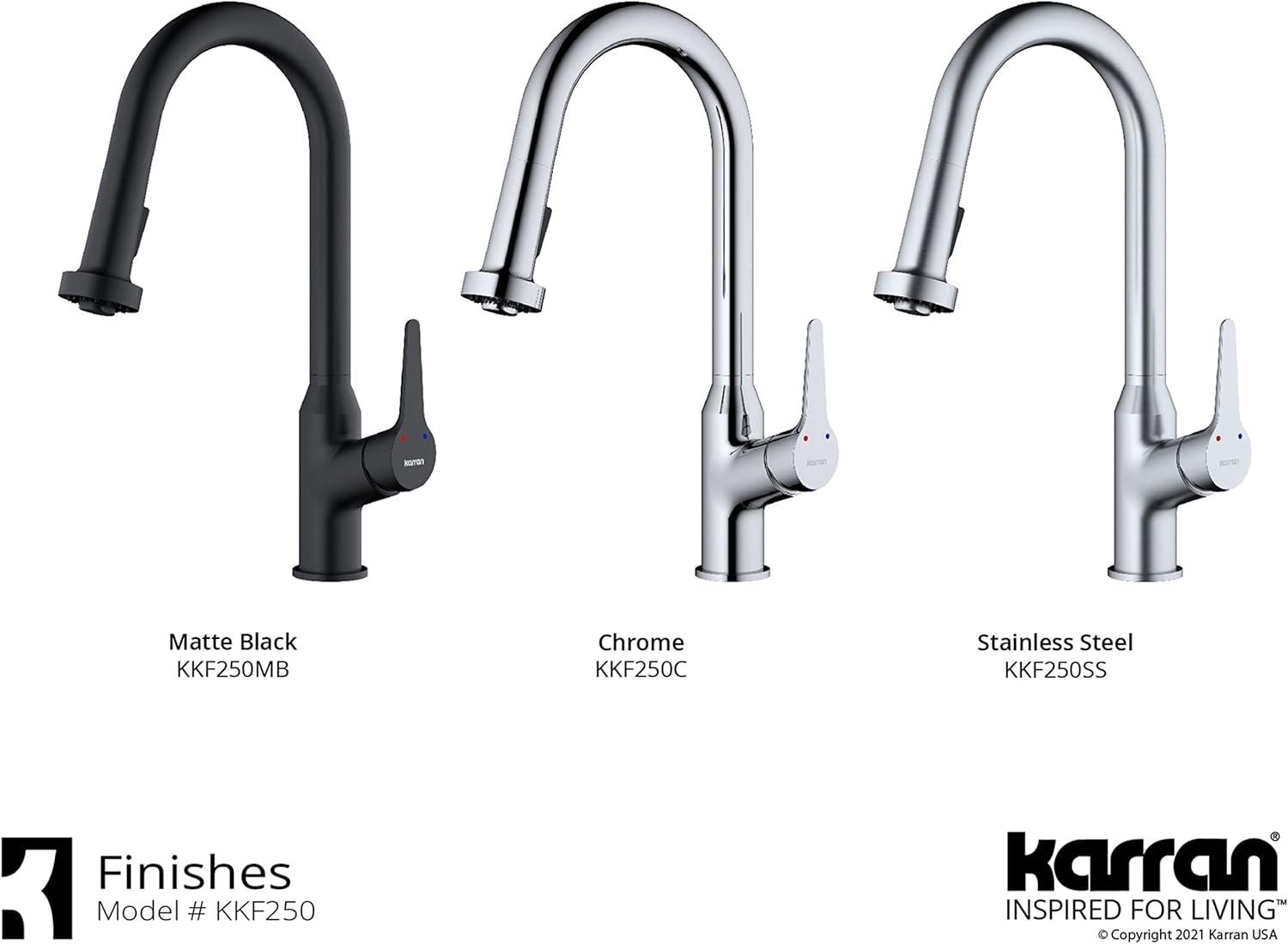 Karran Karran Scottsdale Single Handle Pull Down Sprayer Kitchen Faucet KKF250SS