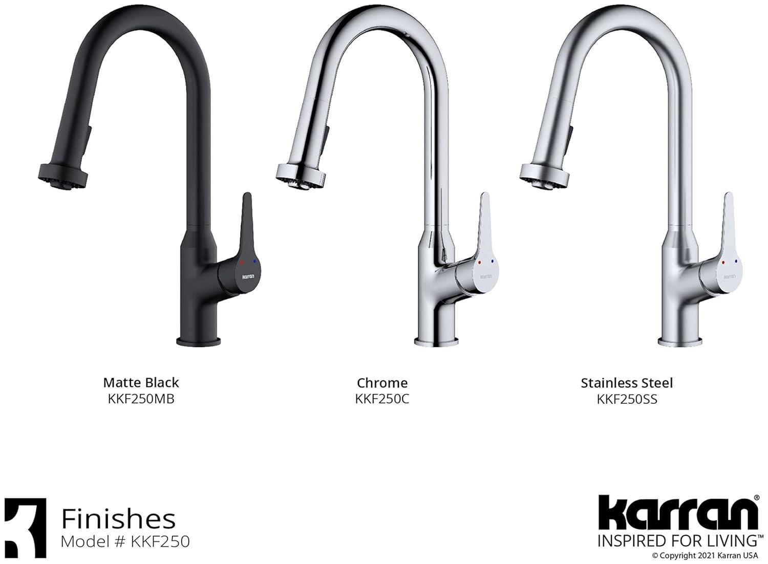 Karran Karran Scottsdale Single Handle Pull Down Sprayer Kitchen Faucet KKF250SS