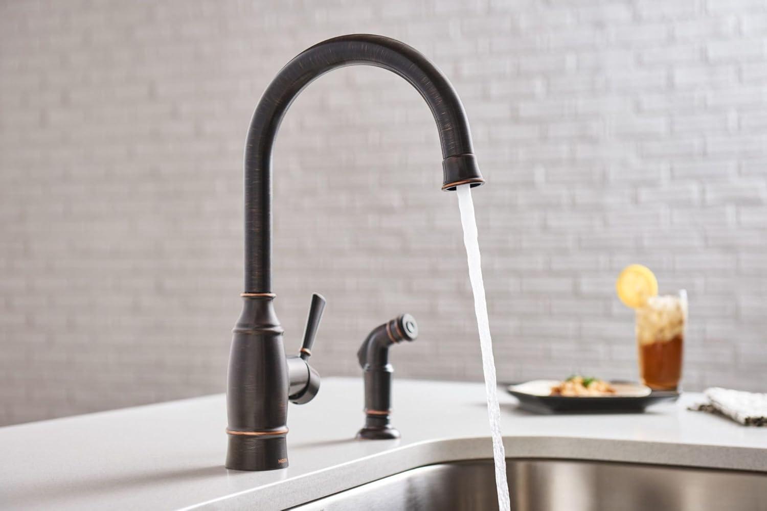 Noell Single-Handle Standard Kitchen Faucet with Side Sprayer, Deckplate Sold Separately