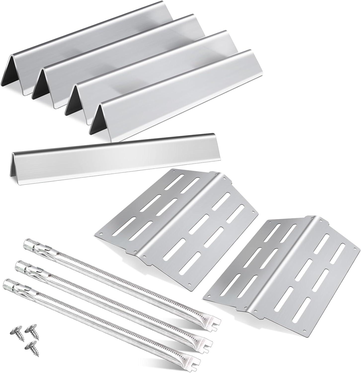 62752 7620 7622 Grill Replacement Parts for Weber Genesis E310 E320 E330 S310 S320 S330 EP310 EP320 EP330, 17.5" Flavorizer Bars, 19.5" Burner, 13 1/4" Heat Deflectors