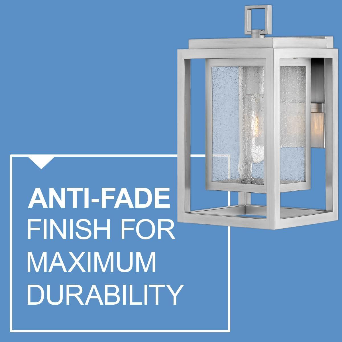 Satin Nickel 12-Inch Outdoor Wall Sconce with Clear Seedy Glass