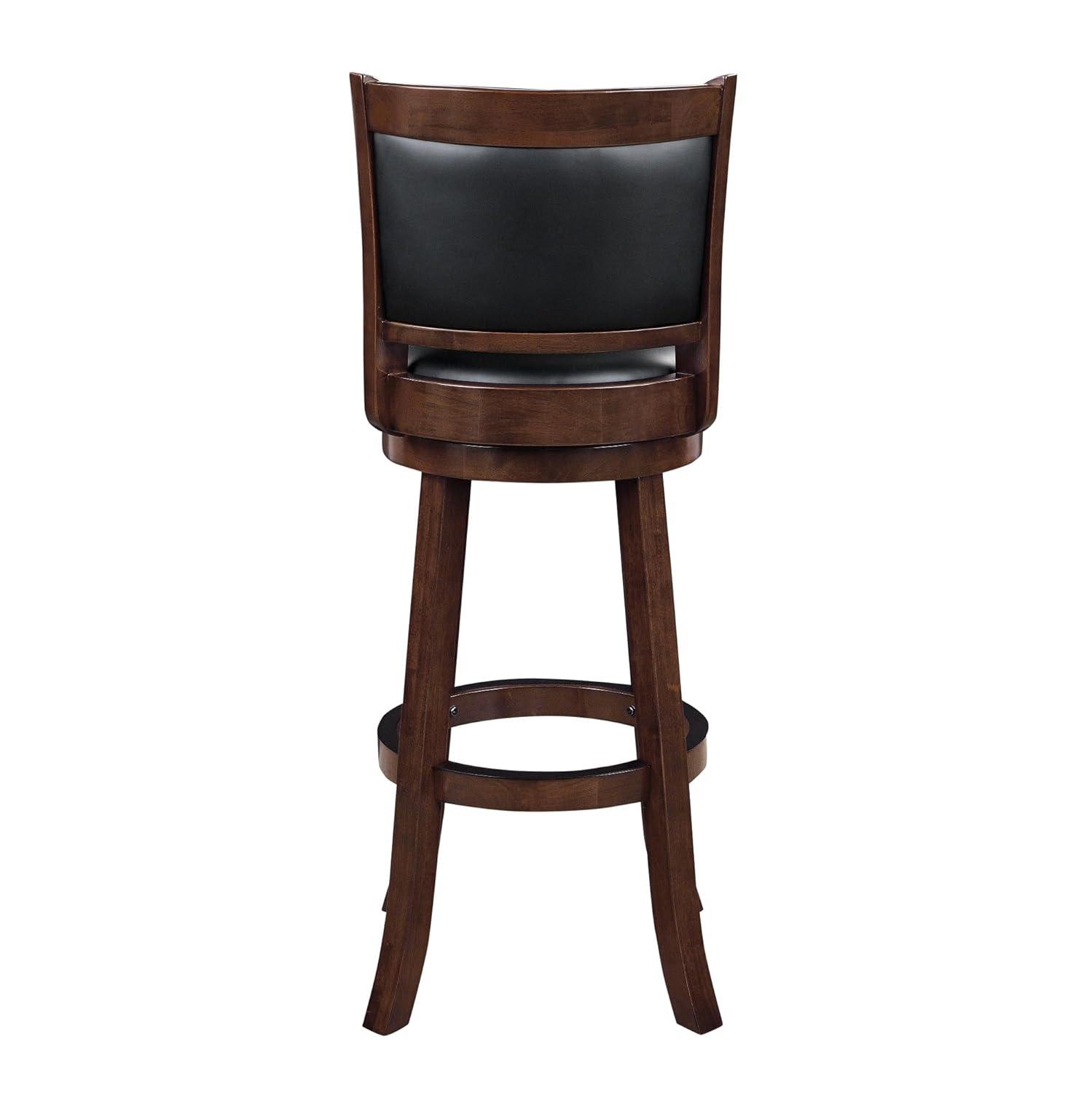 Boraam 34" Extra Tall Augusta Swivel Barstool Cappuccino Brown: Upholstered, Wood Frame, Fixed Height