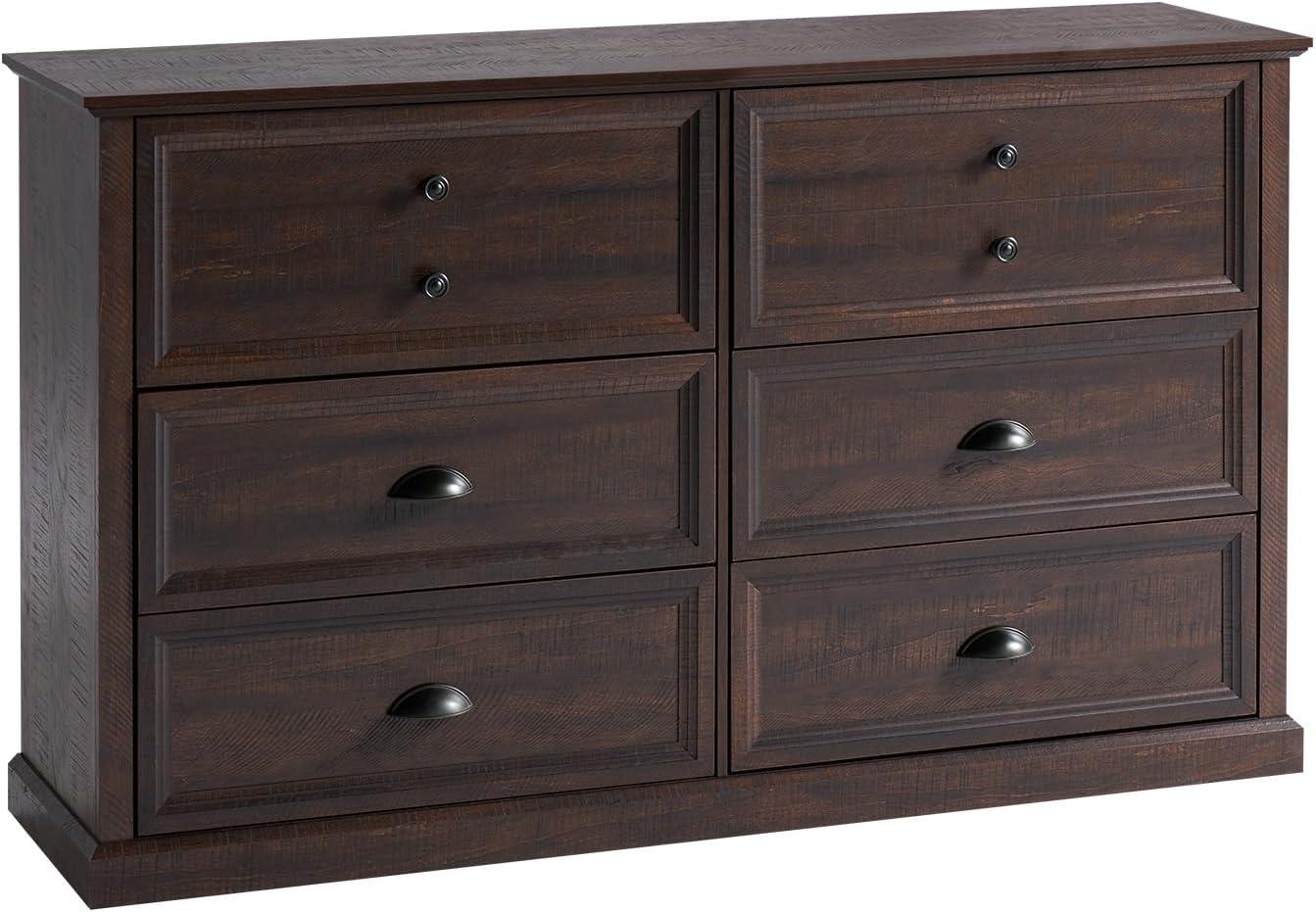 Winston Porter 58" Farmhouse 6 Drawer Dresser