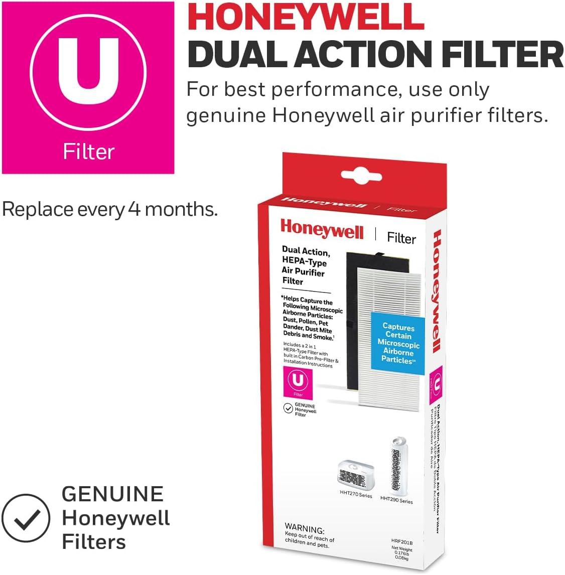 Honeywell Air Purifier, HHT270, 100 sq ft, U Carbon Filter, Allergen, Smoke, Pollen, Dust Reducer