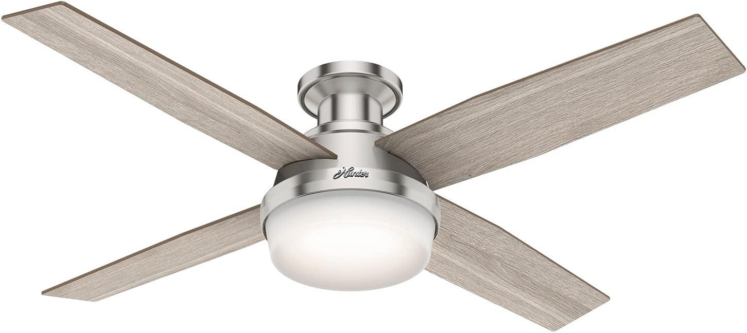 52" Dempsey Low Profile Ceiling Fan with Remote (Includes LED Light Bulb) - Hunter Fan