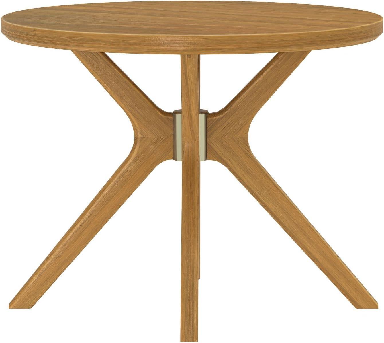 Plank+Beam Verso Round Dining Table, 47" Solid Wood Kitchen & Dining Room Table, Pecan