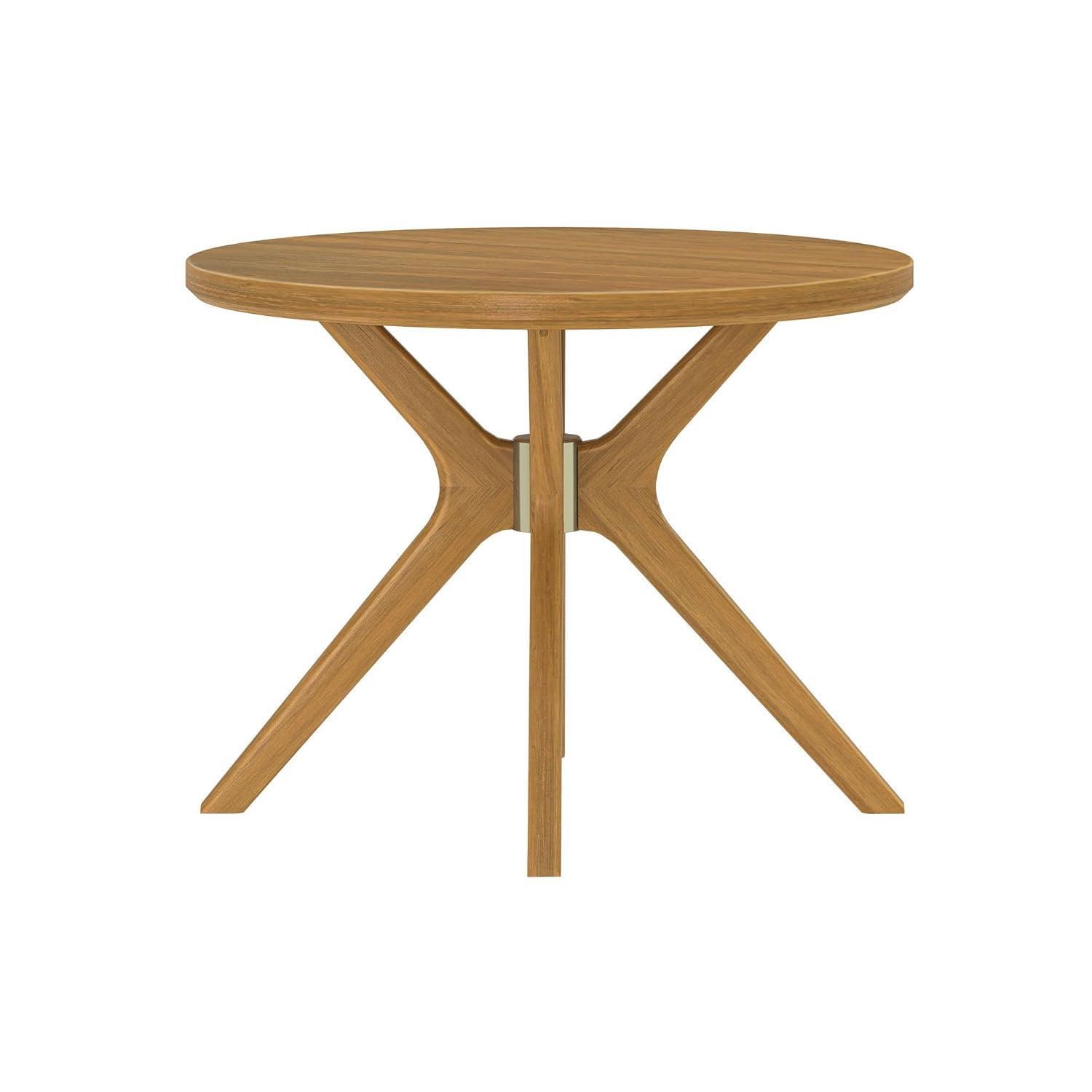 Plank+Beam Verso Round Dining Table, 47" Solid Wood Kitchen & Dining Room Table, Pecan