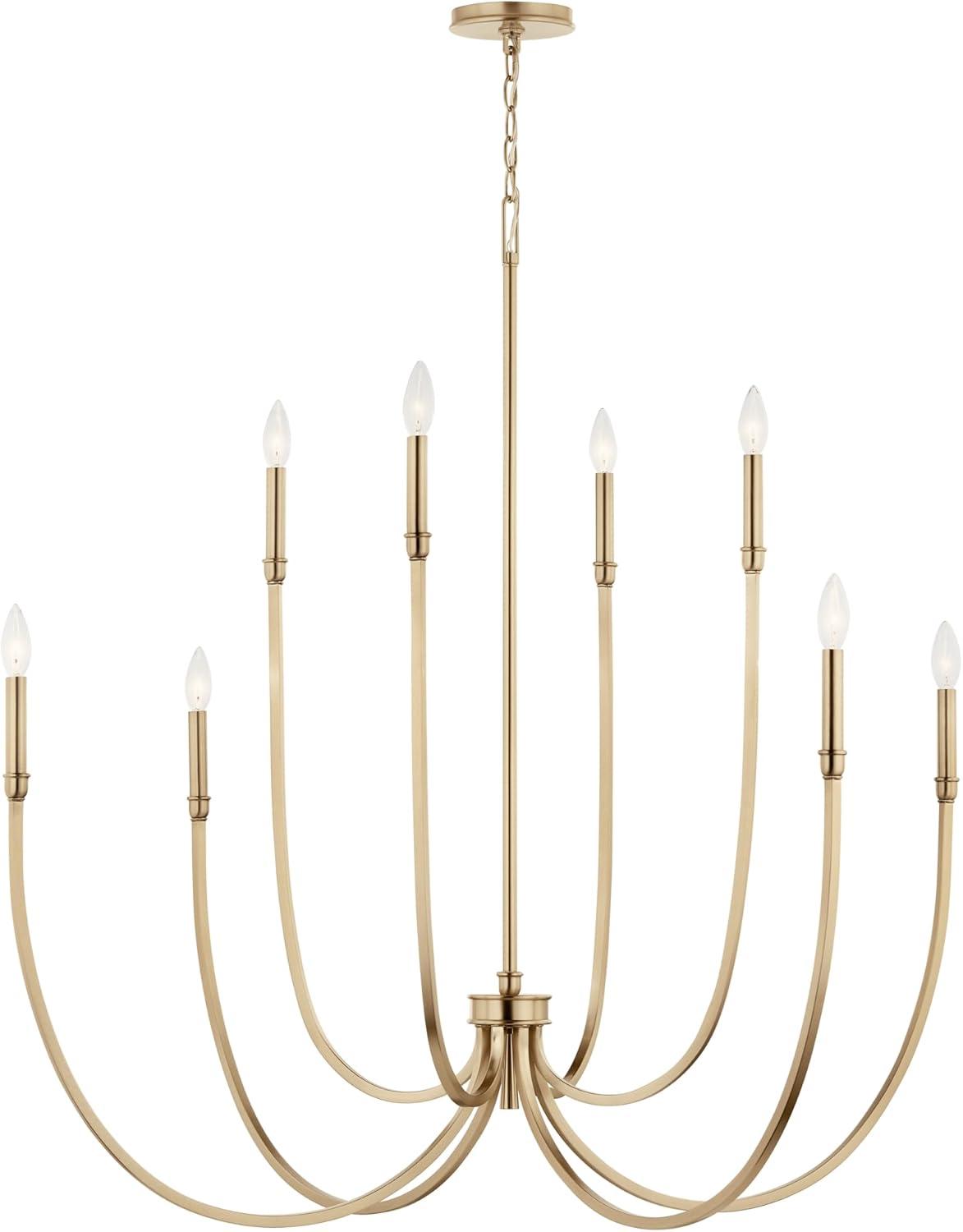 Champagne Bronze 8-Light Candle Style Chandelier