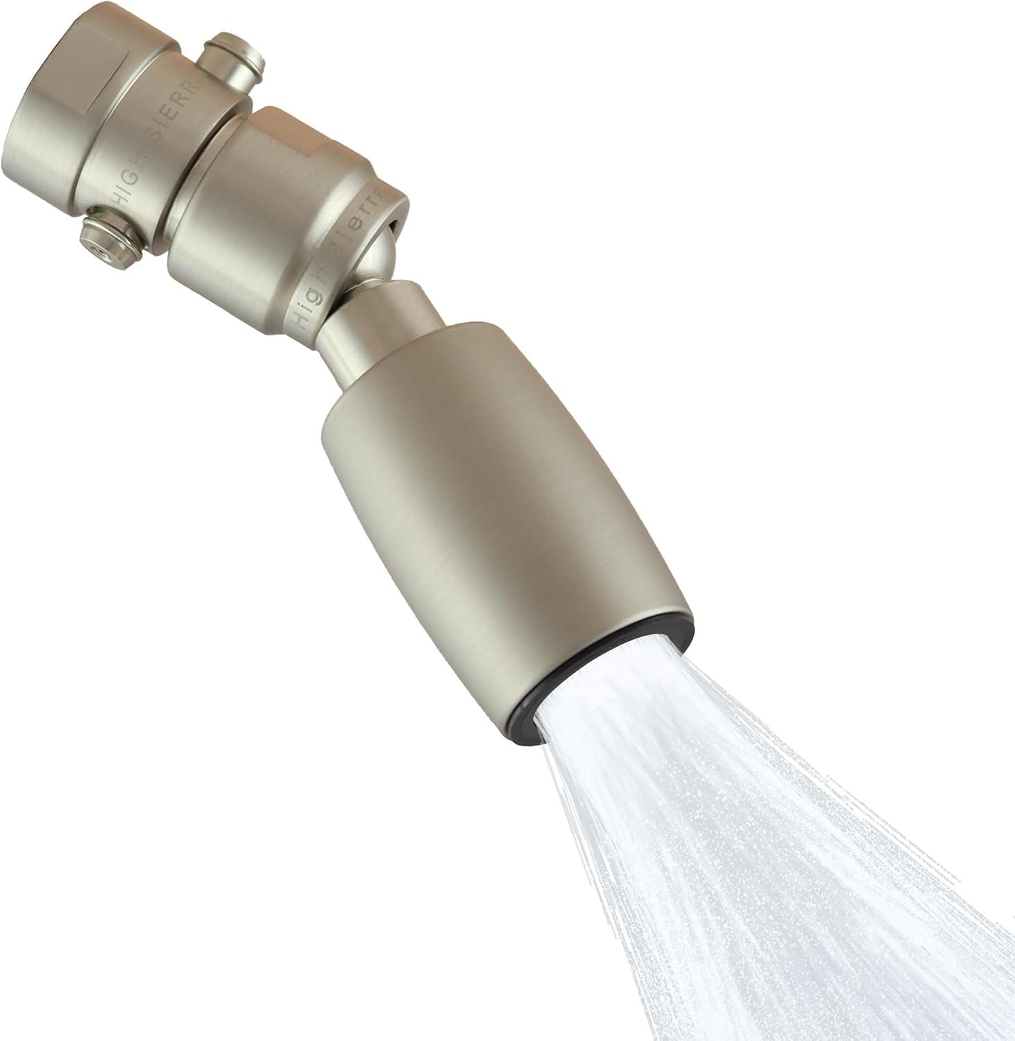High Sierra Showerheads® - CLASSIC™ Solid Metal 1.25 GPM Award Winning, Ultra Low Flow Shower Head with Trickle Valve, Patented Nozzle Never Clogs - Brushed Nickel Finish