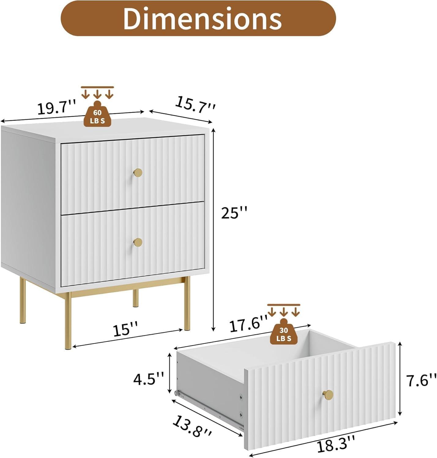 Nightstand With 2 Drawers (Set of 2)