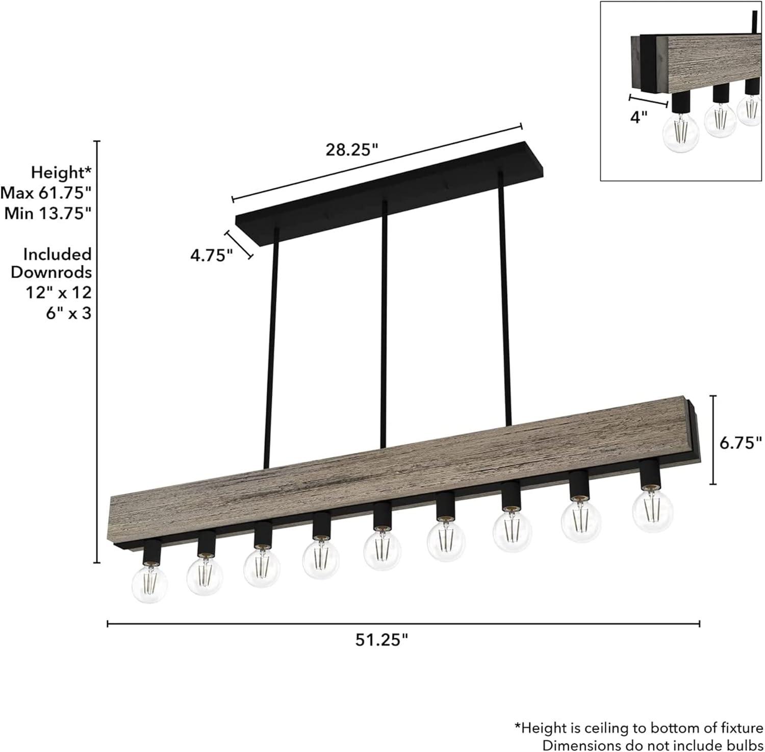 Donelson 9 - Light Kitchen Island Linear Pendant