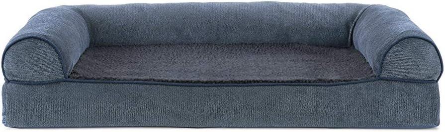 FurHaven Faux Fleece & Chenille Orthopedic Sofa Dog Bed