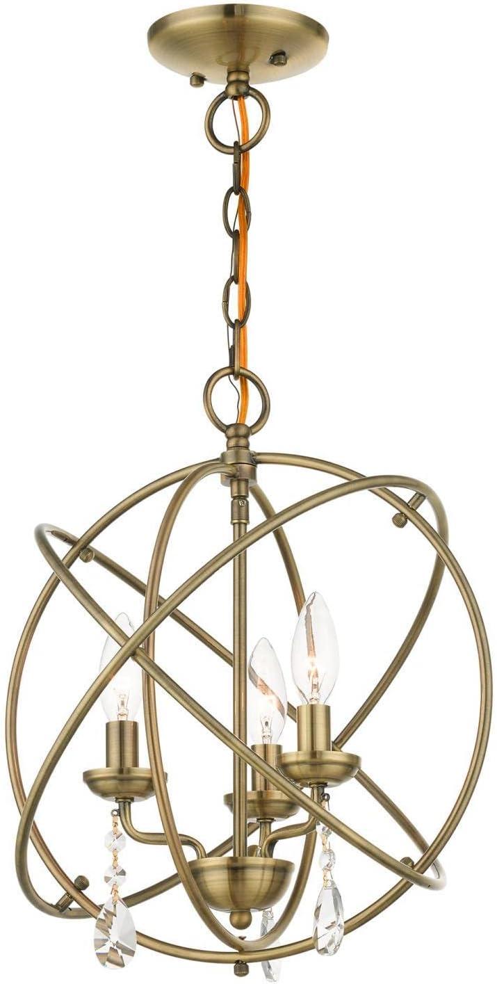 Livex Lighting Aria 3 - Light Chandelier in  Antique Brass