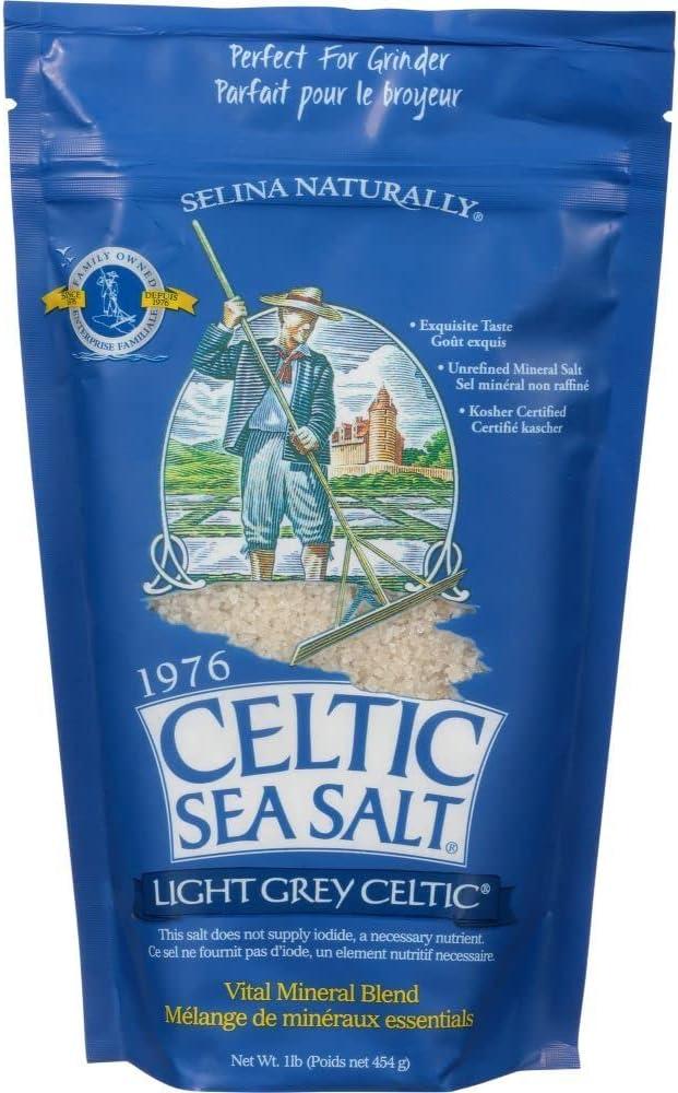 Celtic Sea Salt Light Grey Coarse Sea Salt, 16 oz Bag