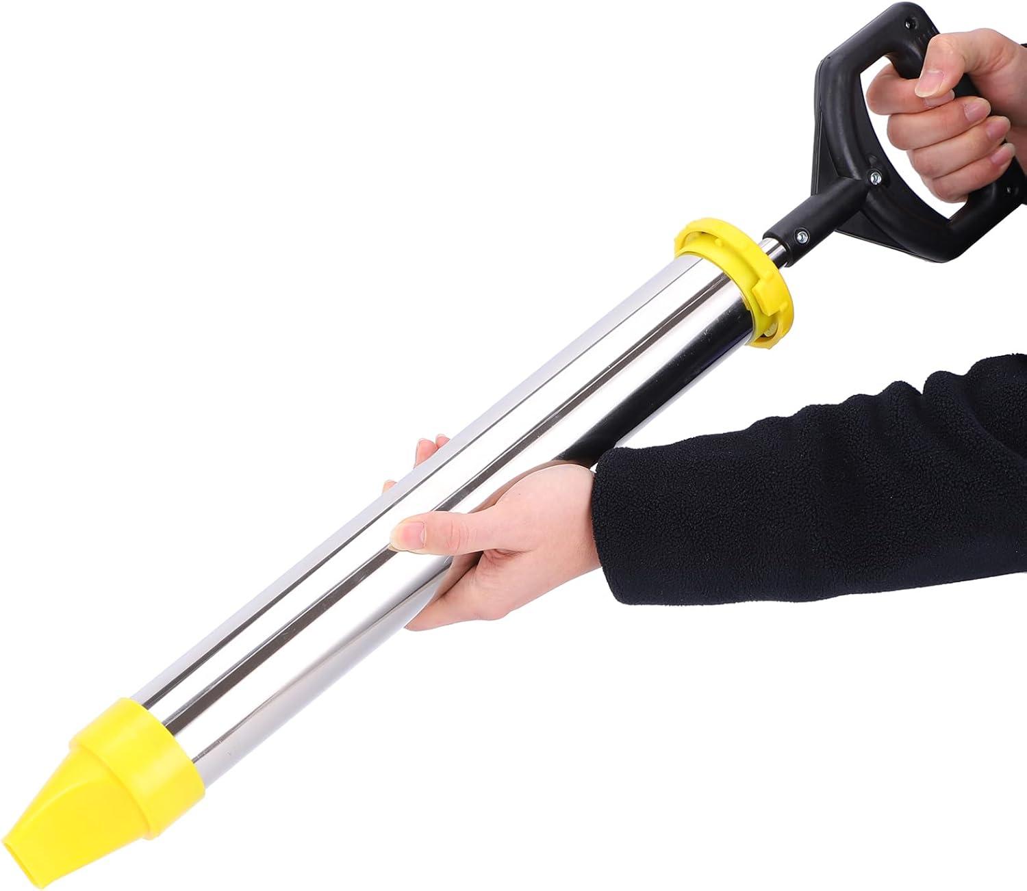 Mortar Gun Grout Gun Cement Caulk Gun Stainless Steel Lime Caulking Gun Brick Pointing Tools with 5 Nozzles