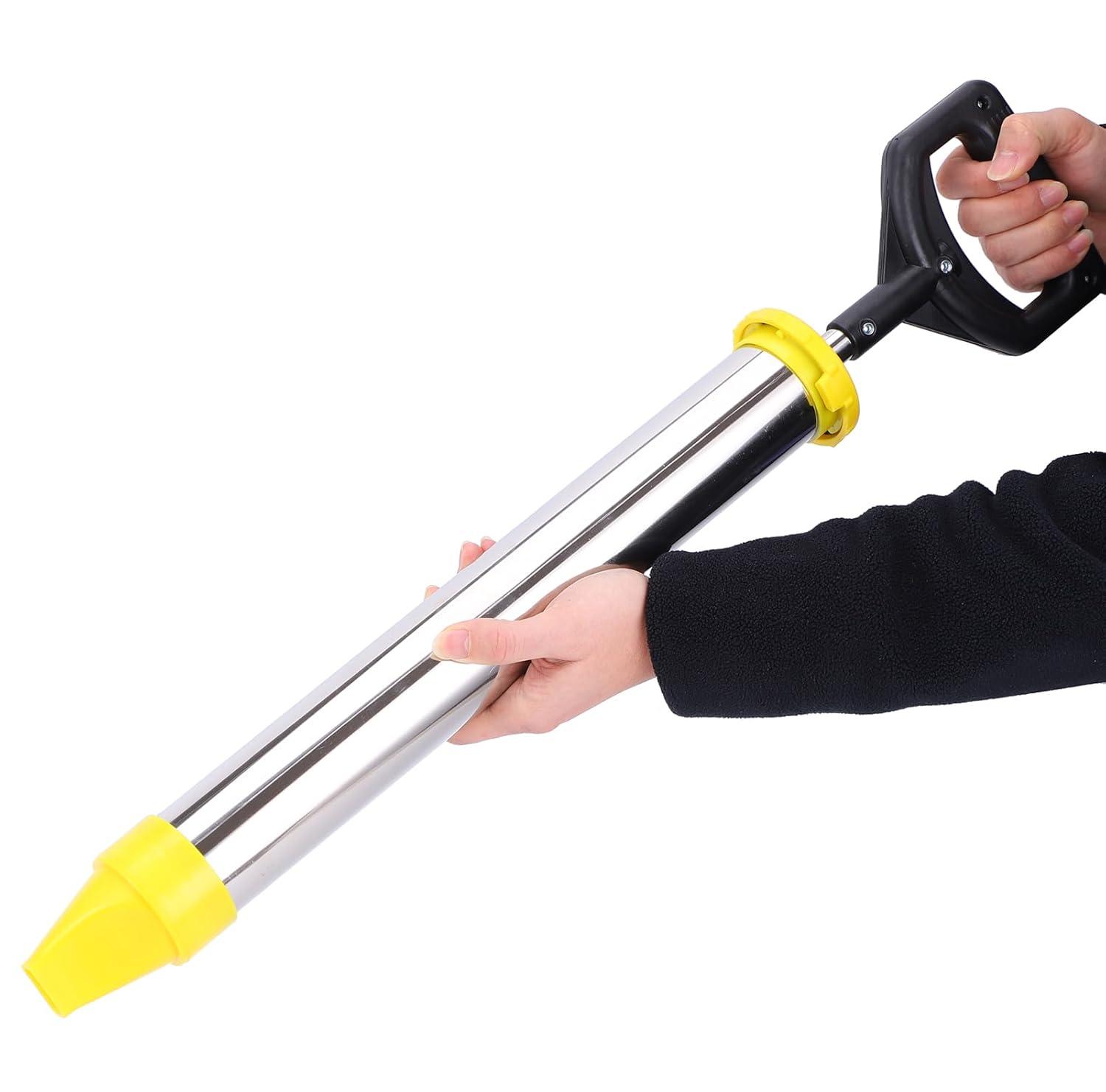 Mortar Gun Grout Gun Cement Caulk Gun Stainless Steel Lime Caulking Gun Brick Pointing Tools with 5 Nozzles