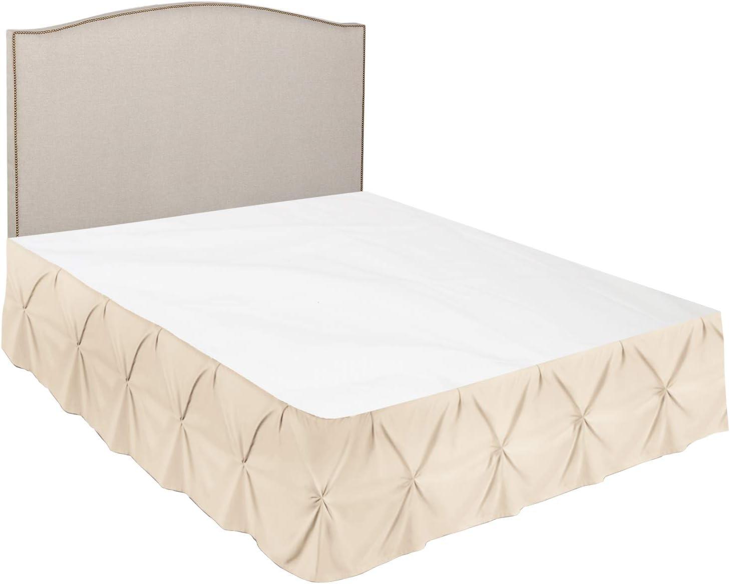 Nestl Light Grey Bed Skirt Queen Size, Pinch Pleat Queen Bed Skirt, 14" Inch Drop Queen Bedskirt, Hotel Quality Light Grey Bed Skirts, Microfiber Bedskirt for Queen Bed, Light Grey Queen Bed Skirt