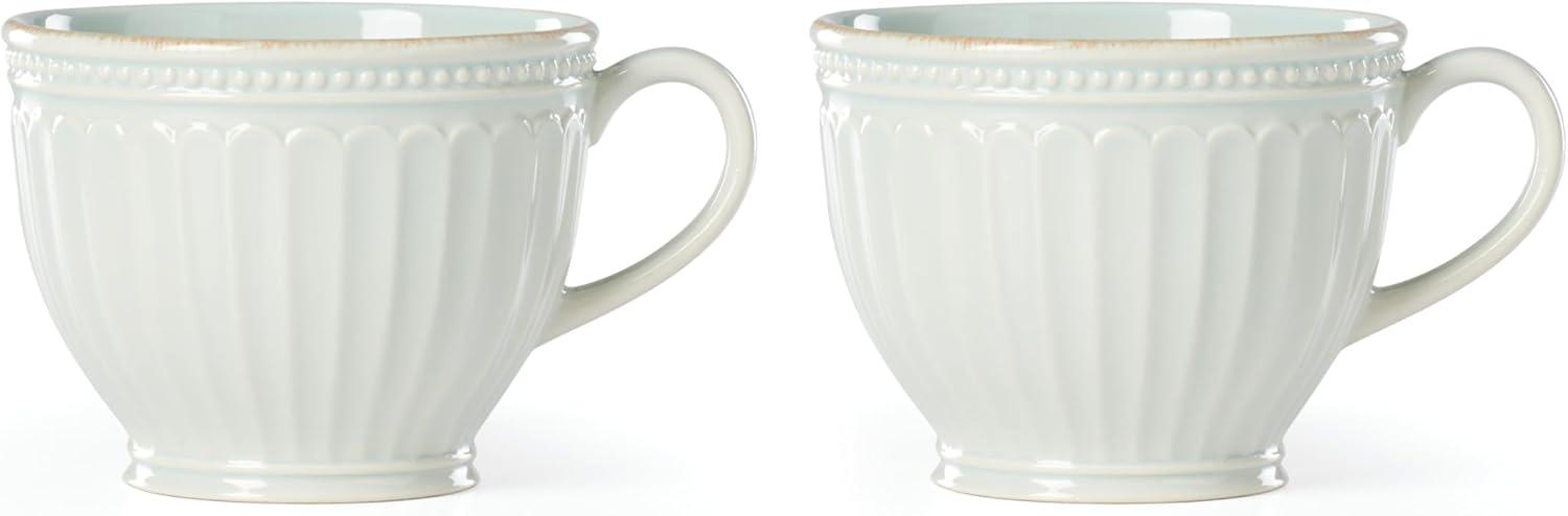 Lenox French Perle Groove Ice Blue Latte Mug